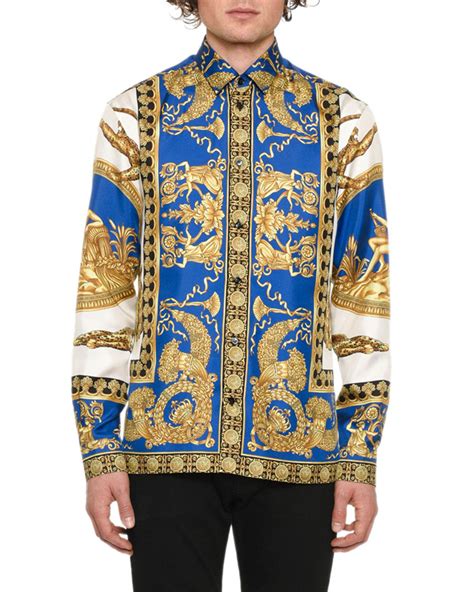 blue and pink versace shirt|versace tee shirts for men.